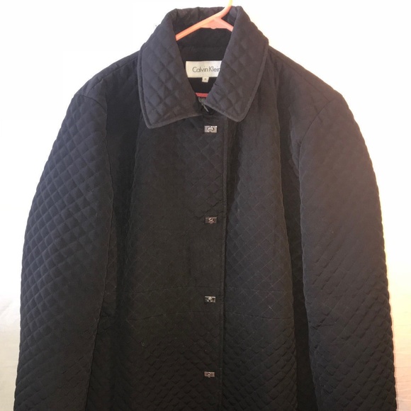 X-LARGE 2025 WOMENS DESIGNER CALVIN KLEIN QUILTED TWISTLOCK JACKET IG 1